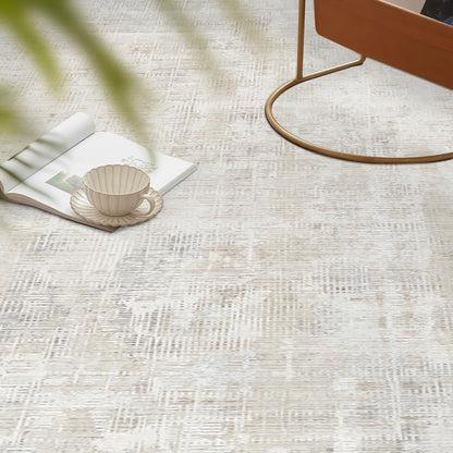 Large Area Rug Carpet 200x300cm Washable Non Slip Beige Abstract Living Room