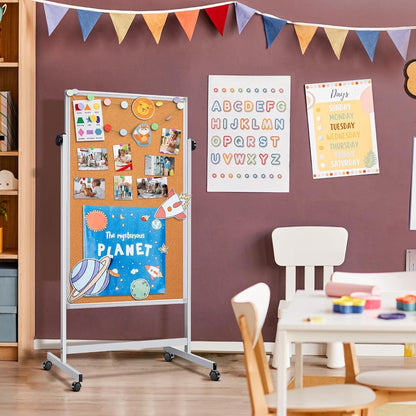 Magnetic Whiteboard Stand 120x60 cm Mobile Dry Erase Board Portable Classroom