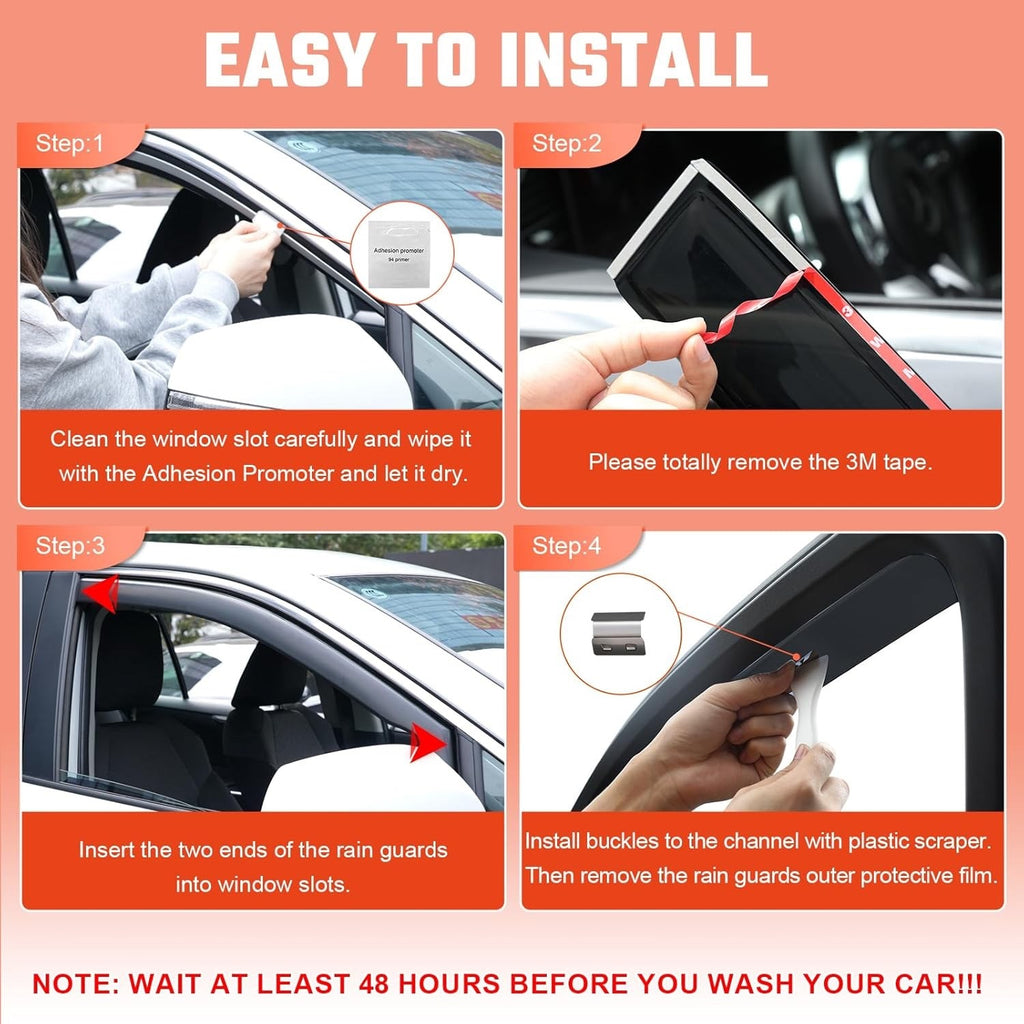 Window Wind Deflectors Visors for VW Golf MK7 MK8 Hatchback 2014-2024