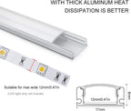 6x 1m LED Aluminium Profile U Channel Diffuser Housing Strip Light Track
