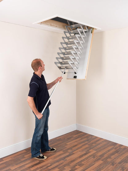 Loft Ladder Concertina Aluminium 11 Tread Folding Attic Access Space Saver DIY