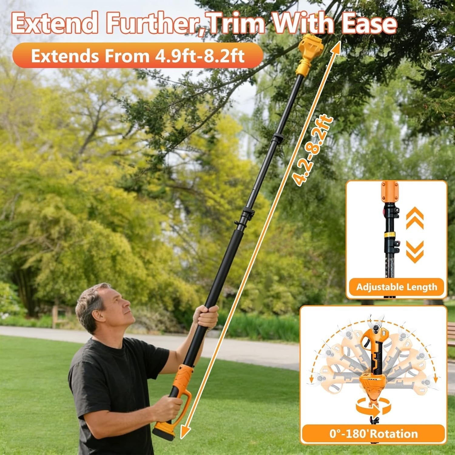 Electric Secateurs Pruning Shears Telescopic Pole for Makita 18V 50mm No Battery
