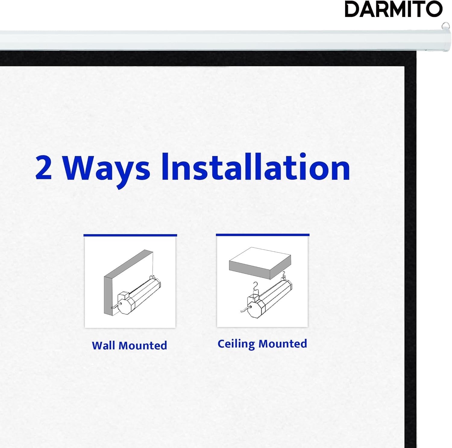 Darmito 100" 4:3 Motorised Projector Screen HD 3D 4K 8K +1.2 Gain with Remote