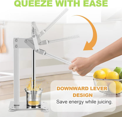 Manual Lemon Citrus Juicer Press Heavy Duty Stainless Steel Fruit Squeezer Cup