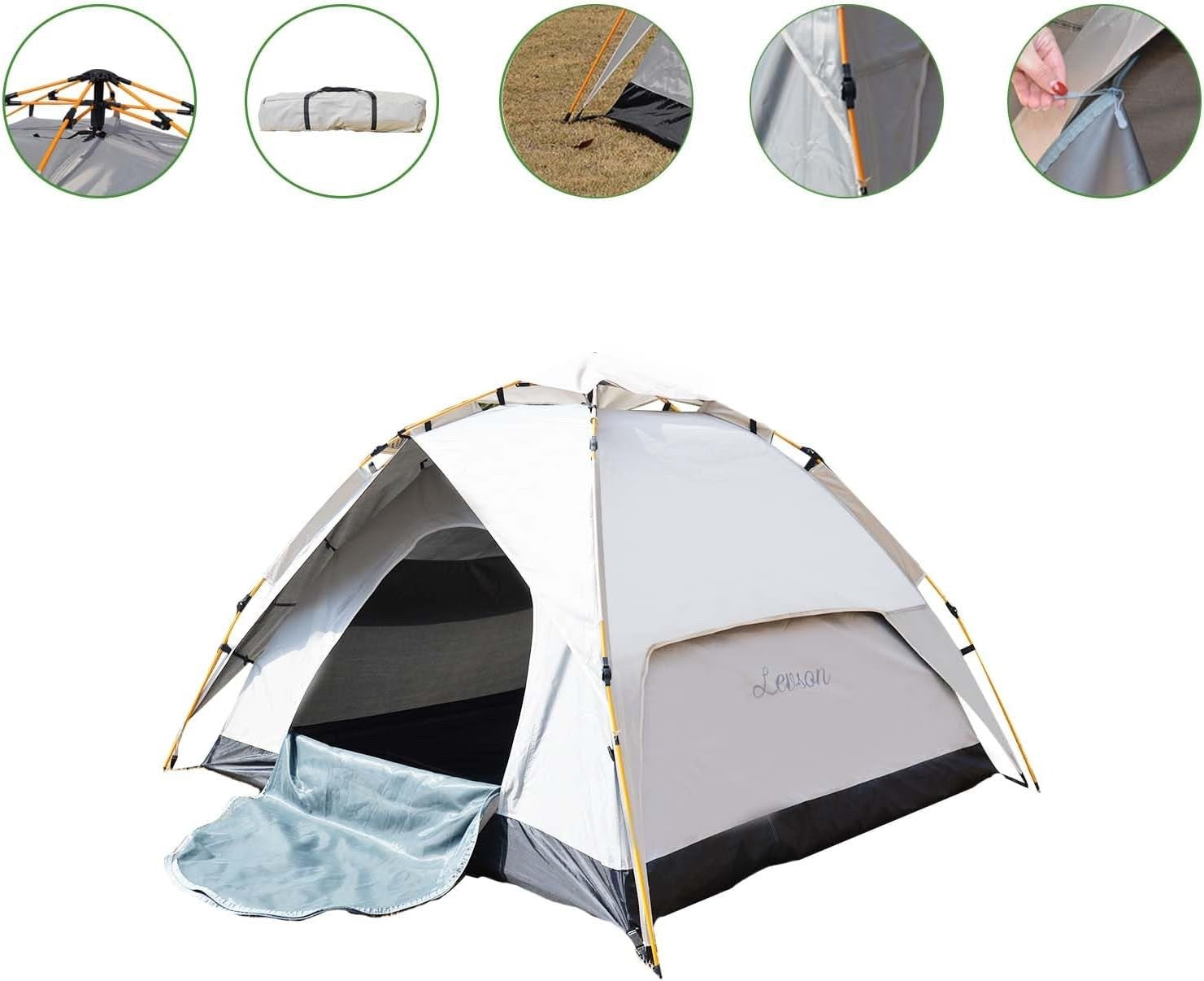 Pop Up Camping Tent 3 Man Waterproof Dome Tent Screened Porch 4 Season