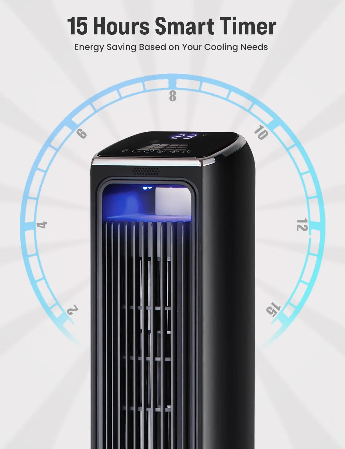 Smart Tower Fan 42in WiFi Alexa 12 Speed 4 Modes 120° Oscillation EcoNour