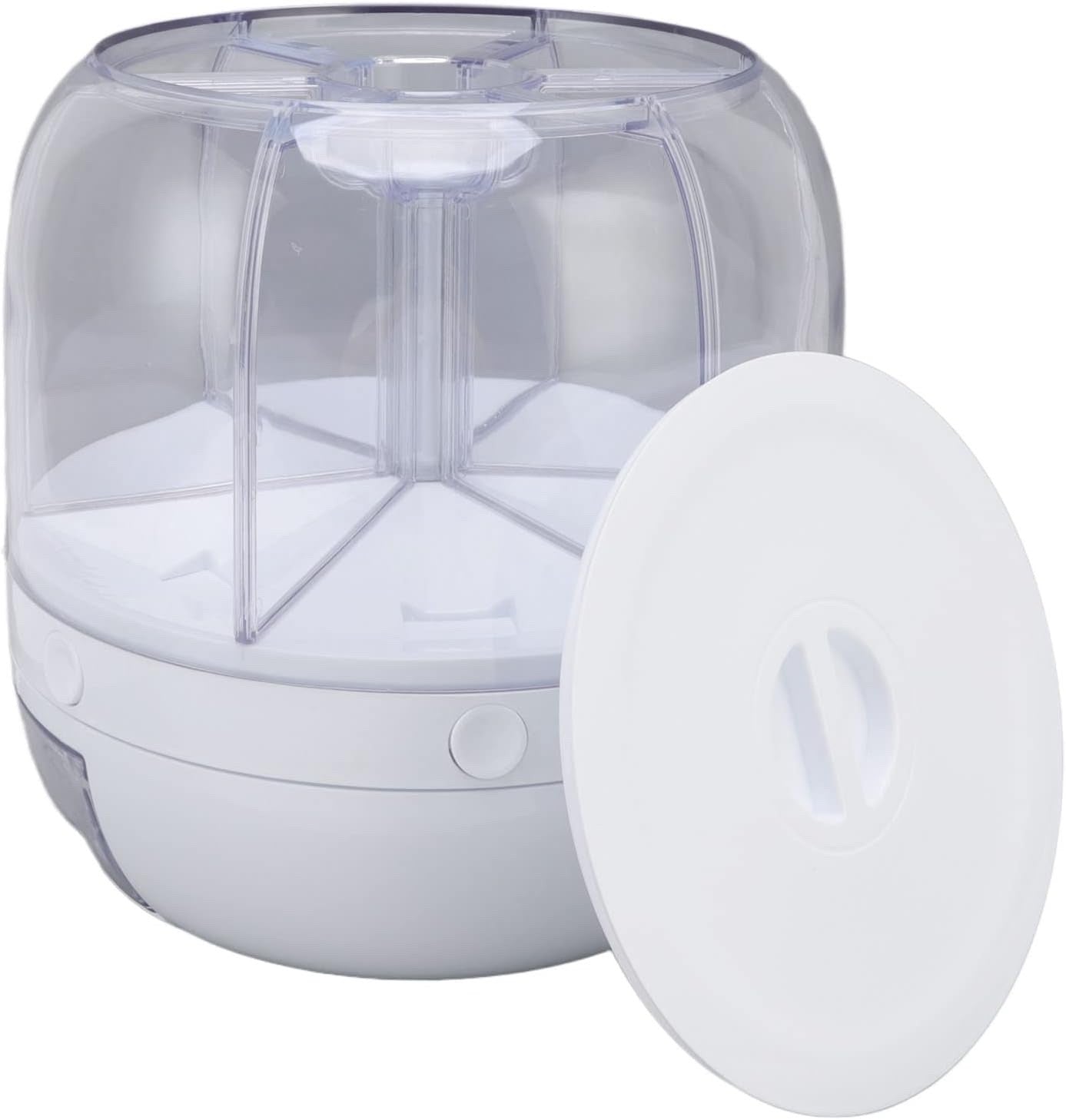 Rotating Dry Food Dispenser 6 Grid Rice Cereal Grain Storage Container Box