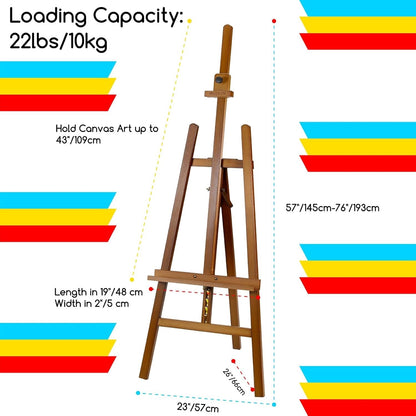 Art Easel Wooden Painting Adjustable Beech Display Stand Canvas 109cm Walnut