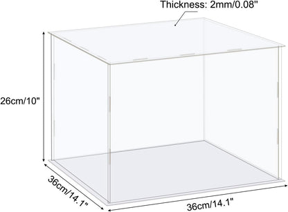 Acrylic Display Case Box Clear 36x36x26cm Dustproof Collectibles Figure Showcase