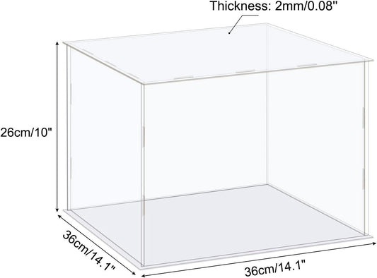 Acrylic Display Case Box Clear 36x36x26cm Dustproof Collectibles Figure Showcase