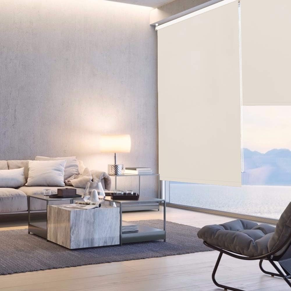Blackout Roller Blind Waterproof Thermal Window Shade Cream Colour