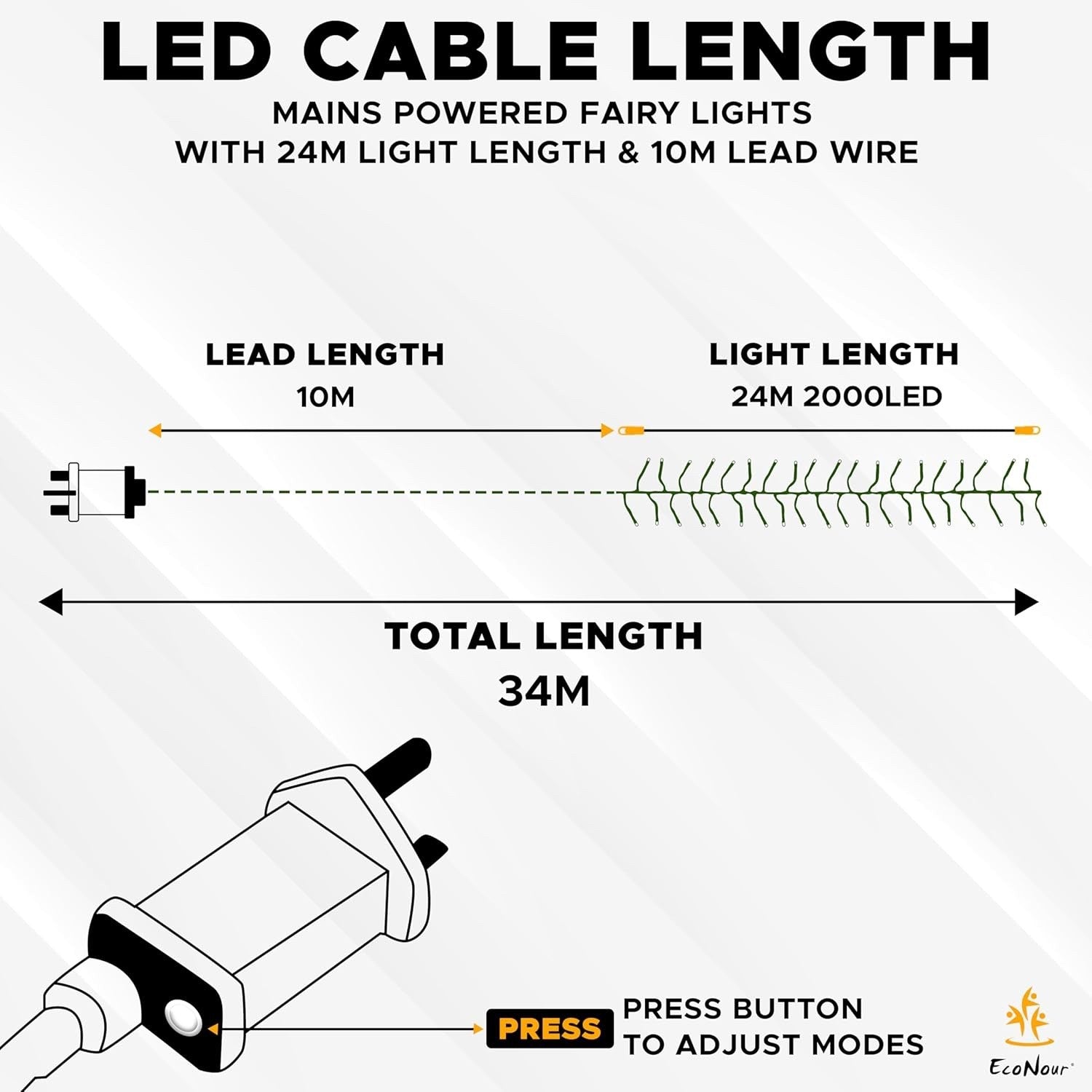 720 LED Warm White Christmas Tree Cluster Lights 9m 8 Modes Indoor Outdoor