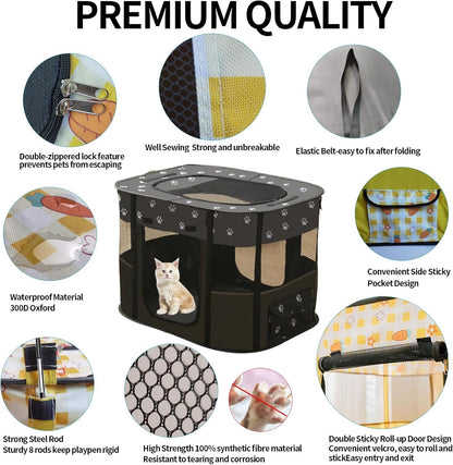Dog Playpen Pet Crate Foldable Pop Up Puppy Cat Rabbit Exercise Pen 110x85x60cm