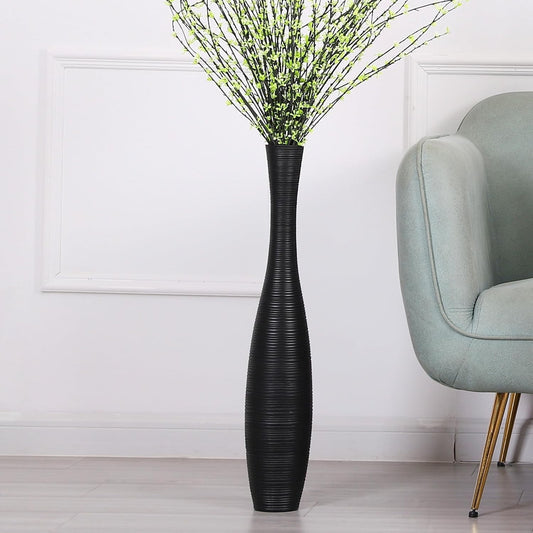 Tall Floor Vase 65cm Black Resin Decorative Vase Living Room Home Decor