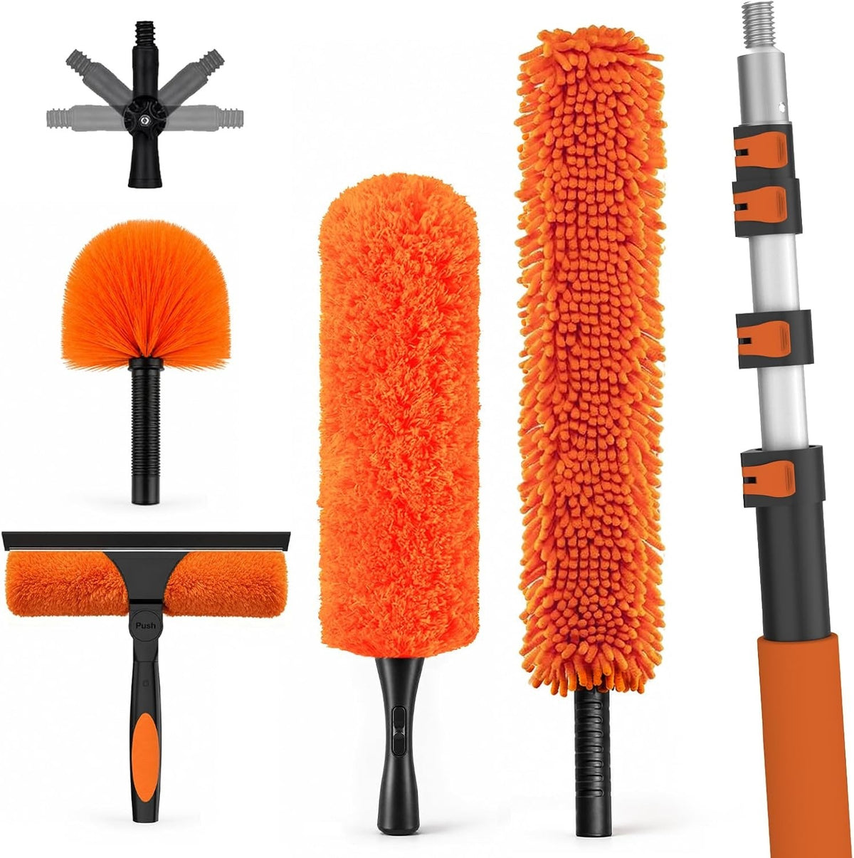 LAANPOLE 6m Feather Duster Kit Telescopic Pole Microfiber Window Cleaner  HSEGAR