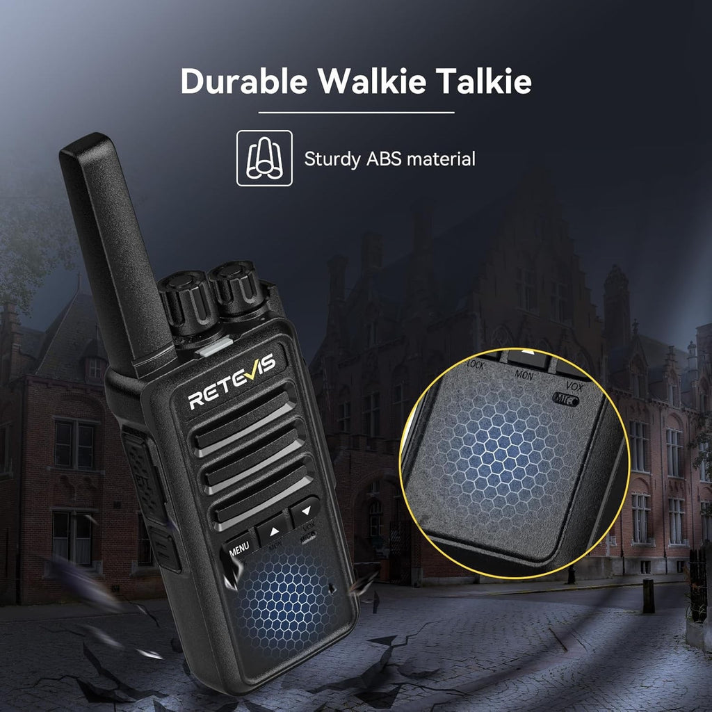 Retevis RT668 Walkie Talkies Rechargeable 10 Way Charger VOX – Black 10 Pcs