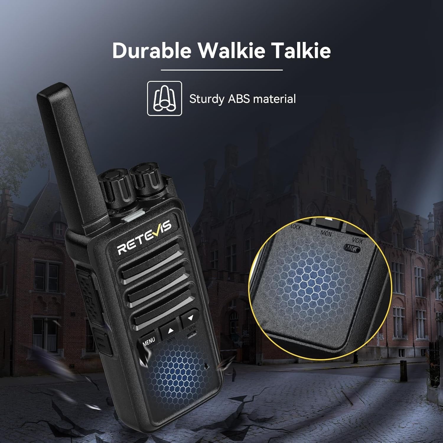 Retevis RT668 Walkie Talkies Rechargeable 10 Way Charger VOX – Black 10 Pcs