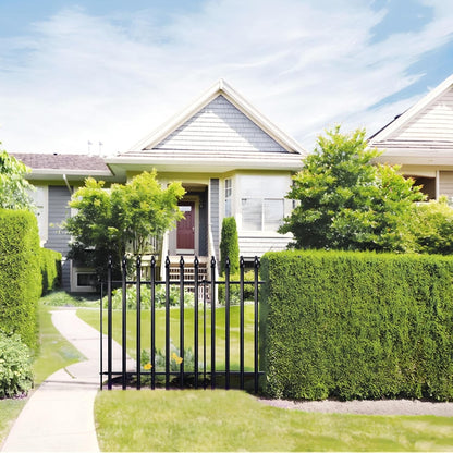 Metal Garden Fence Panels 5pc 91x71cm No Dig Border Dog Flower Bed Black Yard