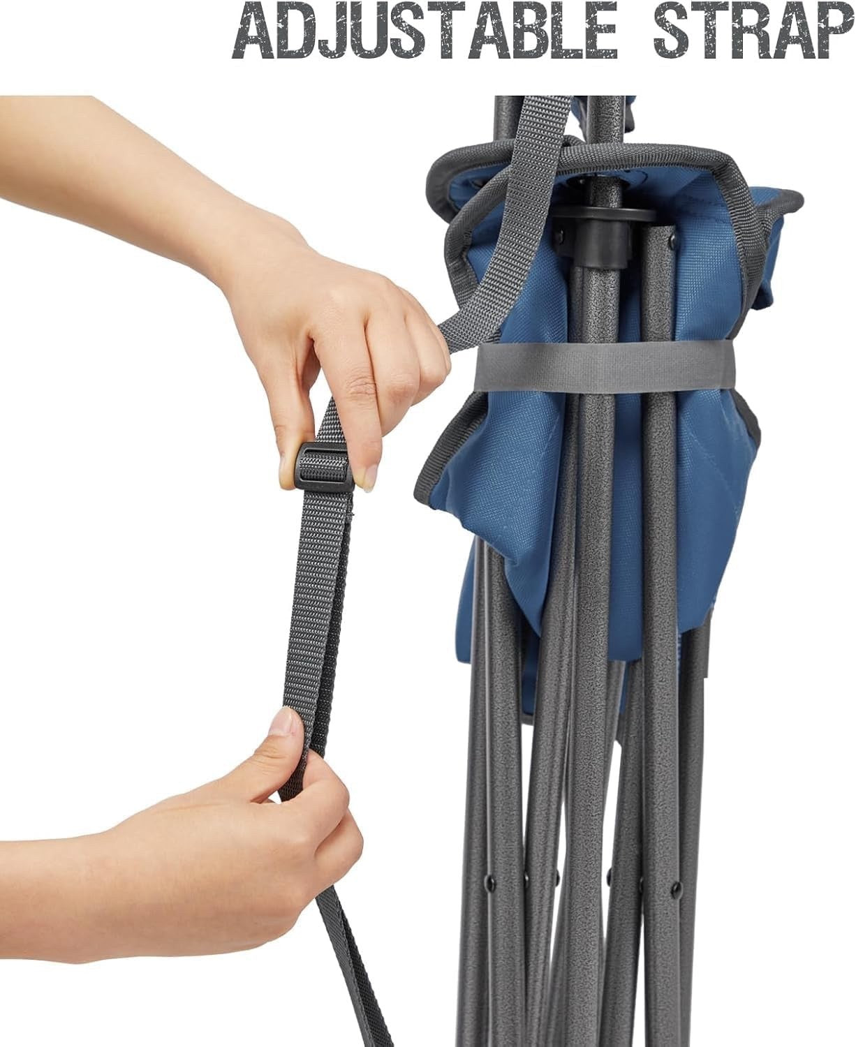 Camping Stool Folding Backrest Portable Chair Fishing Hiking Outdoor 102kg Blue