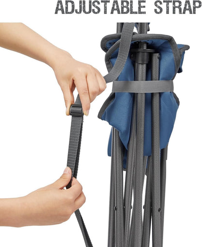 Camping Stool Folding Backrest Portable Chair Fishing Hiking Outdoor 102kg Blue