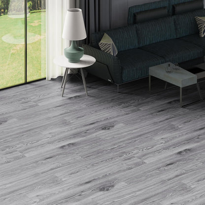 Peel Stick Vinyl Floor Tiles Grey Wood Effect 2mm Self Adhesive 1m² Pack