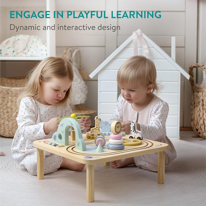 Wooden Activity Table Kids Toddler Learning Play Centre Stand Up Age 2-5 Toy