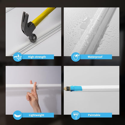 Wall Moulding Panel Kit Pre Cut Wainscoting 24pc White Polystyrene DIY Decor