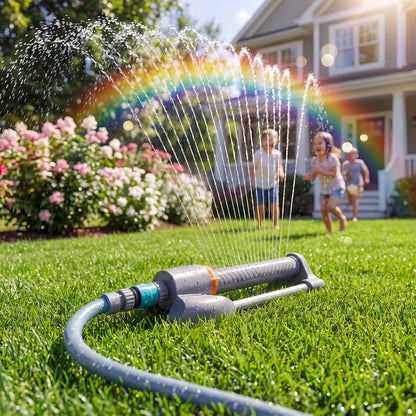 Garden Sprinkler System 3 in 1 Automatic Timer 10m Hose Oscillating Irrigation