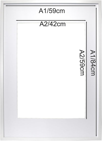 Picture Frame A1 Set of 3 with Mount for A2 Poster Photo Display