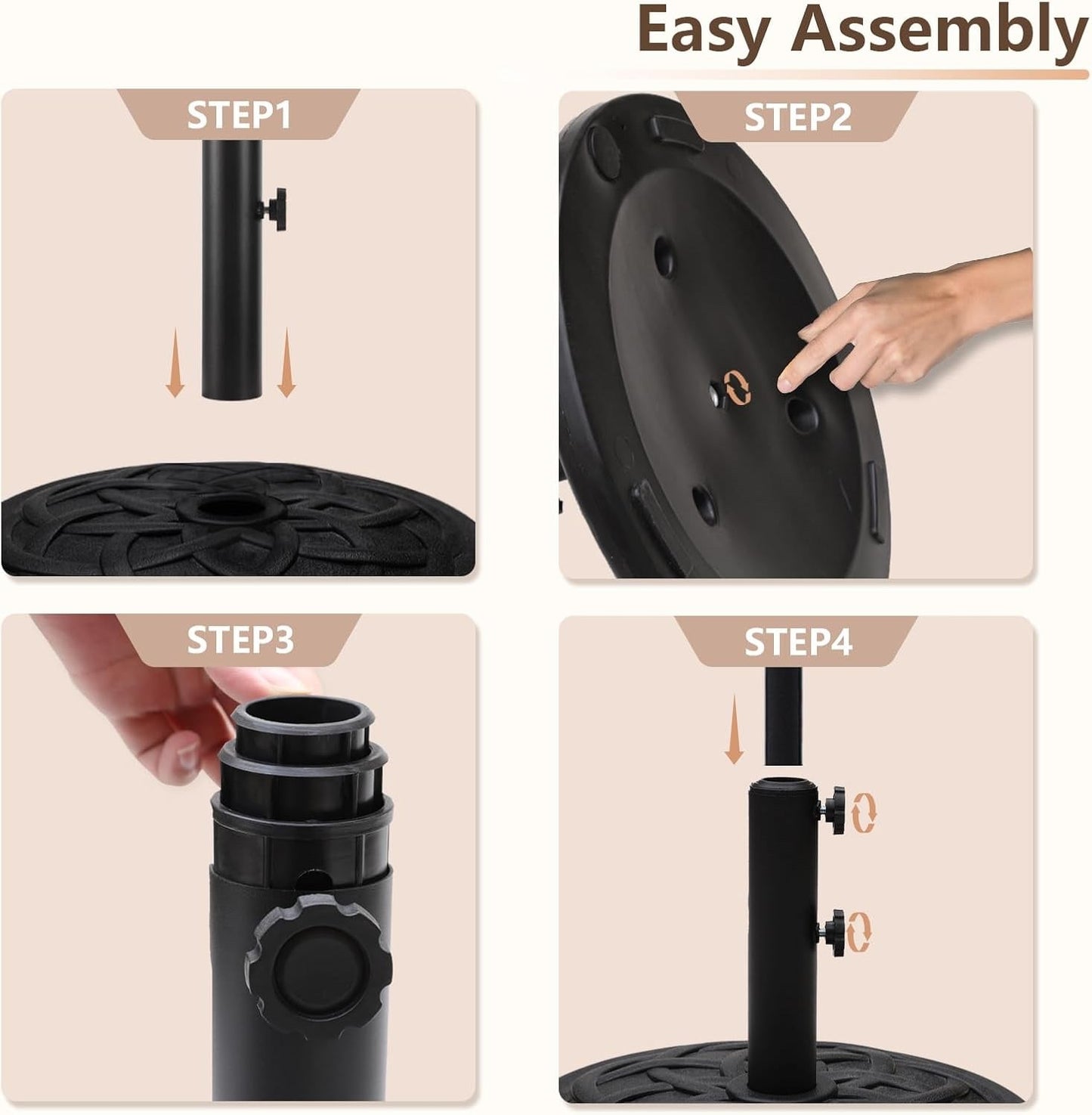 Garden Parasol Base Stand 12kg Heavy Duty Round Black Patio Umbrella Holder