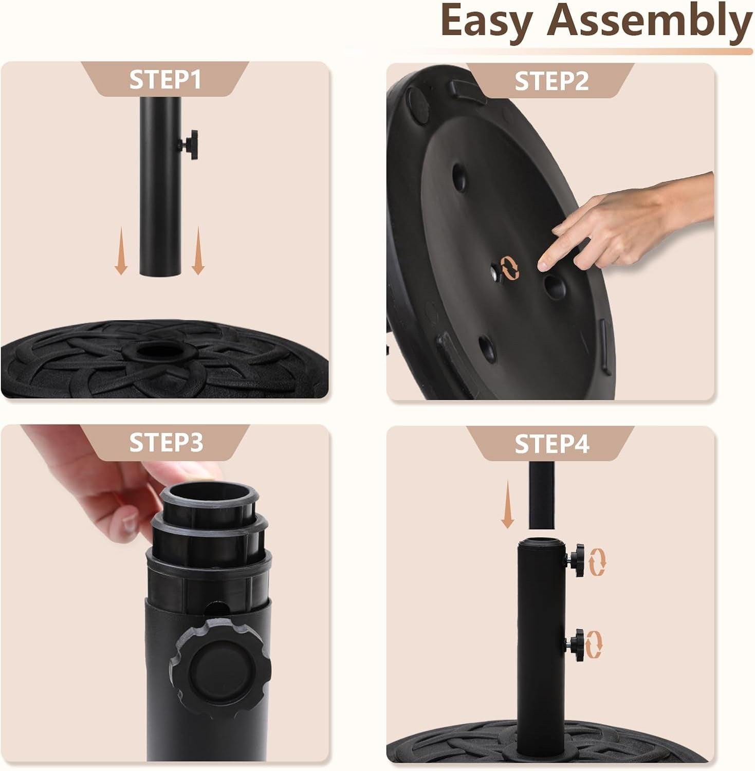 Garden Parasol Base Stand 12kg Heavy Duty Round Black Patio Umbrella Holder