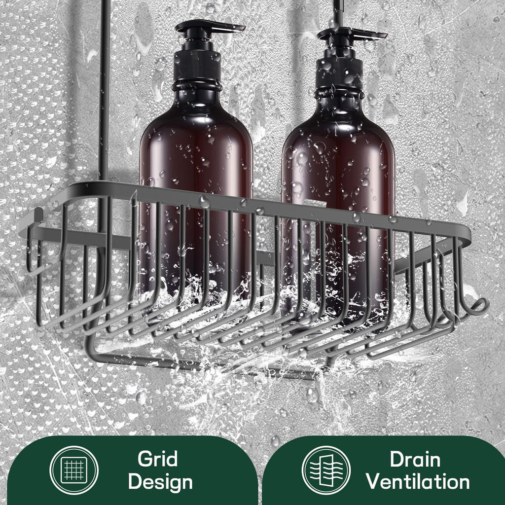 GOOPOOL Shower Caddy Hanging Organiser Storage Shelf Grey