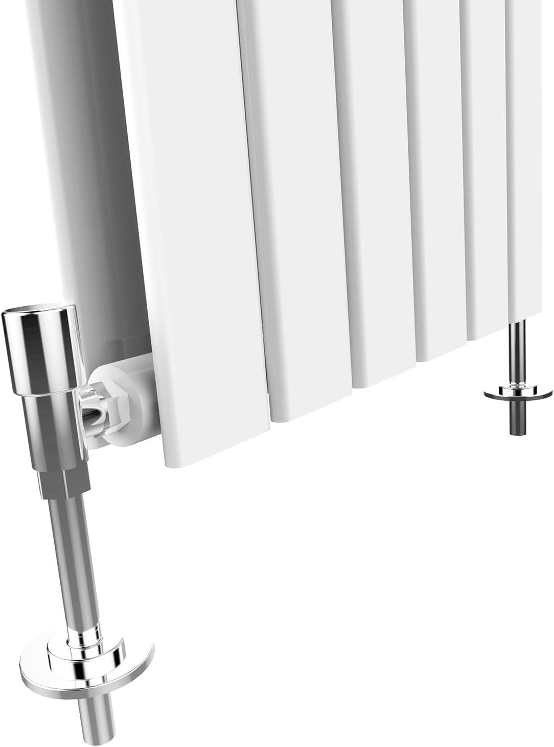 Double Panel Radiator 600x988mm White Horizontal Flat Wall Floor Mount Heater