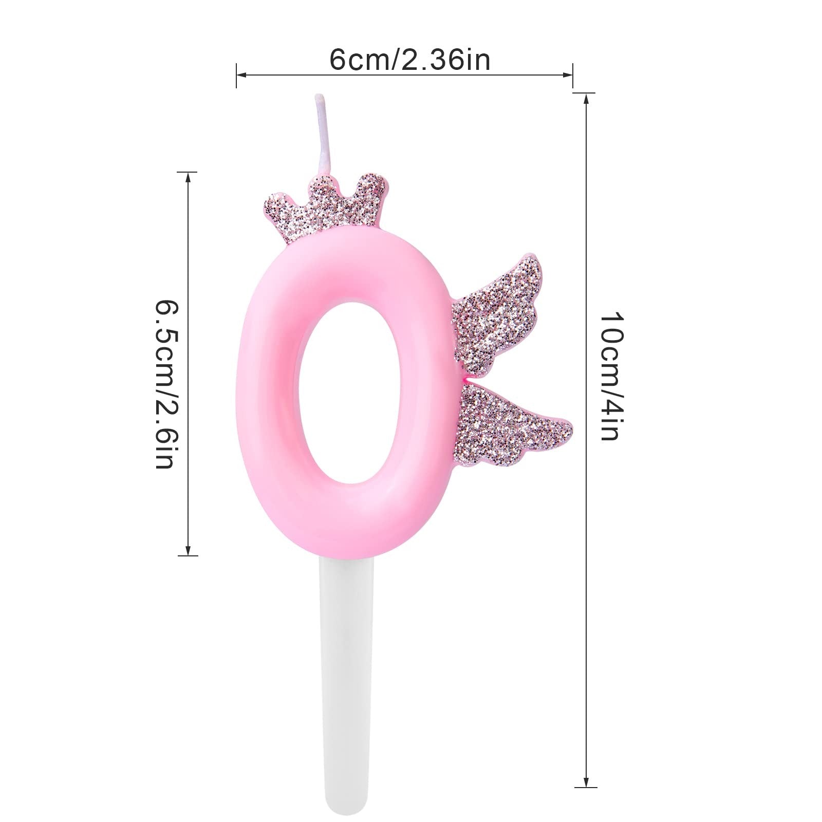 2.6" Large Birthday Candles Number 9 Candle Glitter Pink Birthday Candle Cake