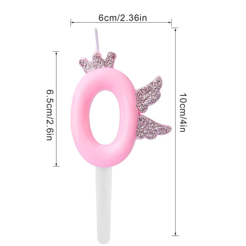 2.6" Large Birthday Candles Number 9 Candle Glitter Pink Birthday Candle Cake