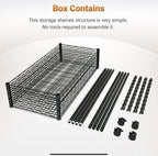 Simple Deluxe 5-Shelf Heavy Duty Storage Shelving Unit, With Height Adjustable S