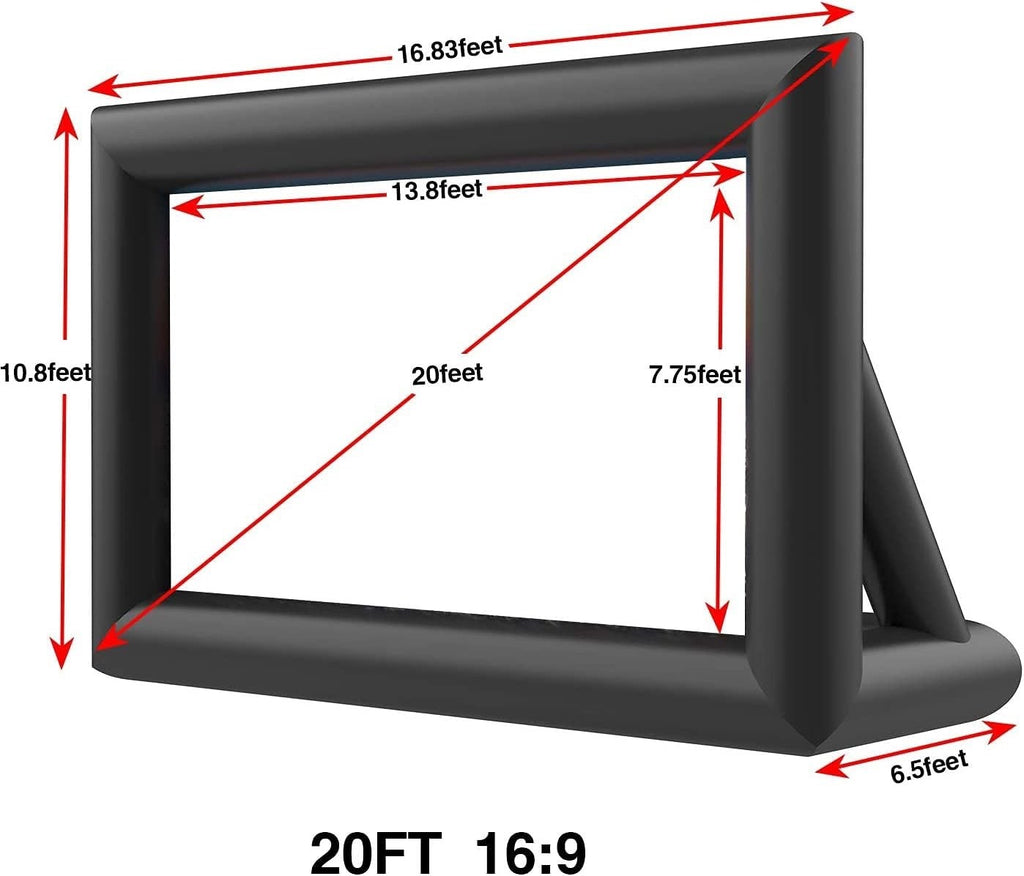 PPXIA 20FT Inflatable Movie Screen Outdoor Projector with Blower, Bag & Ropes