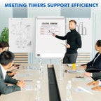 100x70cm Magnetic Flip Chart Whiteboard w/ Stand Adjustable Portable Side Arms