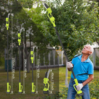 2-In-1 Cordless Pole Chainsaw 6 & 8in Brushless Telescopic Saw Auto Oiler