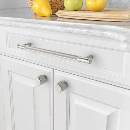 Cabinet Handles Drawer Pulls 320mm Knurled Brushed Satin Nickel 10 Pack Kitchen