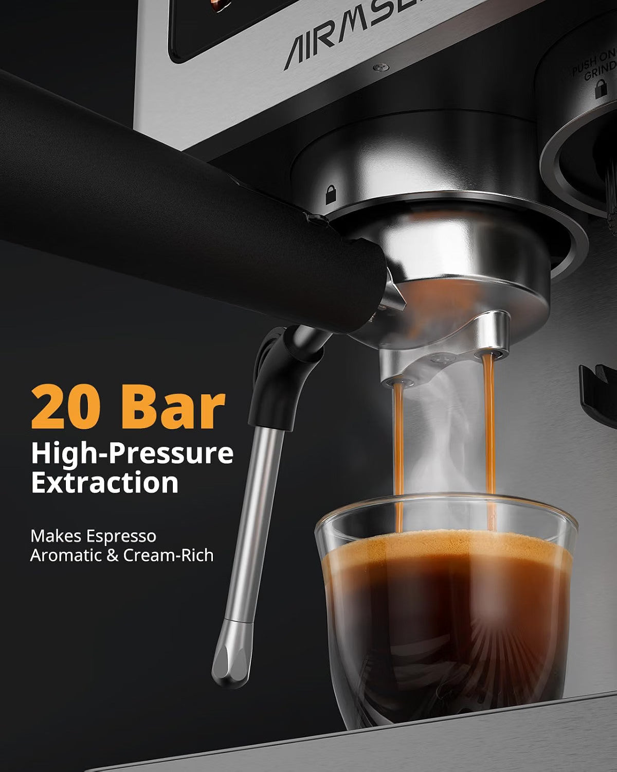 Bean To Cup Coffee Machine 20 Bar Grinder Milk Frother Touchscreen 1.8L 1350W