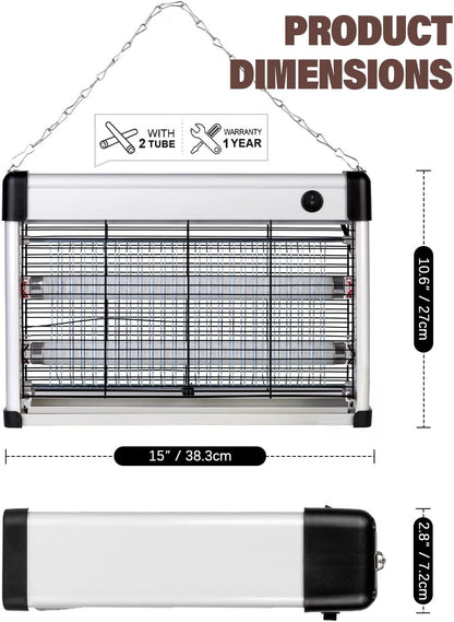 Electric Fly Zapper Killer Indoor Insect Bug Trap 2 Replacement Bulbs 10ft Cord