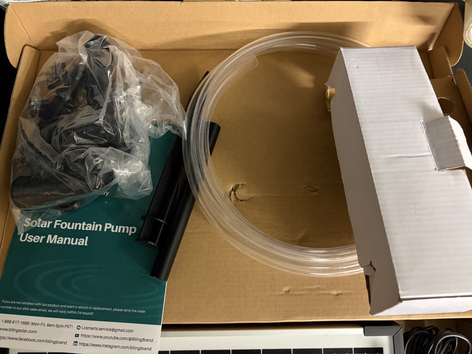 Biling Solar Water Fountain 20W Solar Fountain Pump with 320GPH Flow Adjustable