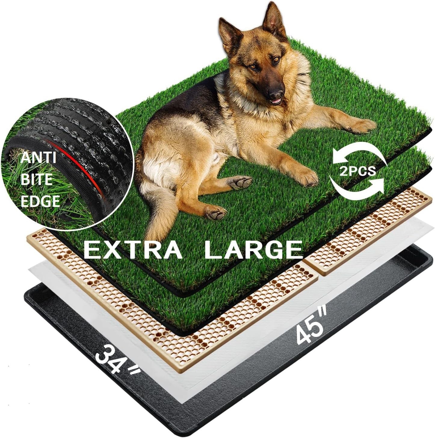 MEEXPAWS Dog Grass Pee Pad w/ Tray XL Indoor Puppy Toilet Training