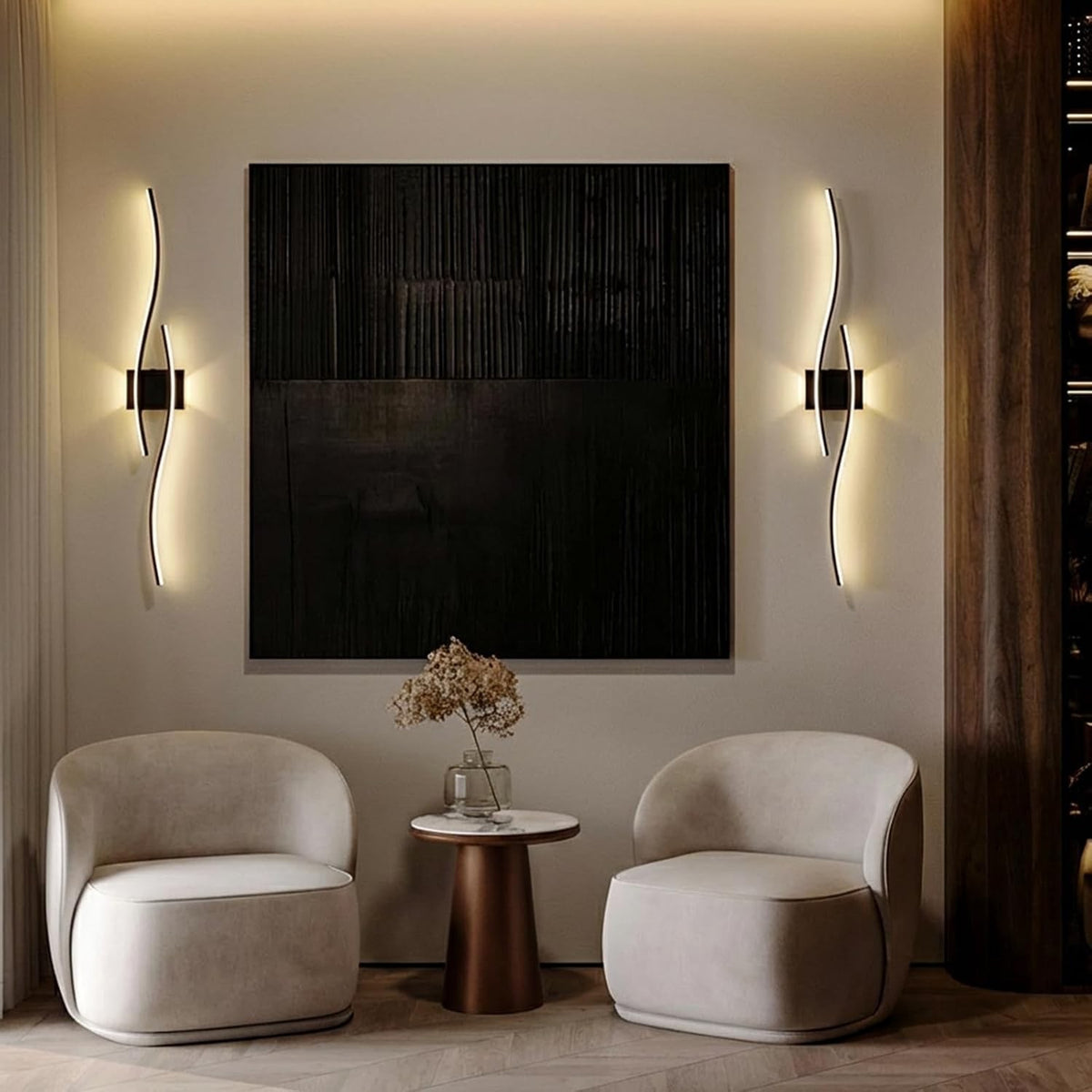 Rechargeable Wall Lights Sconce Wireless Black 100cm Remote Control Dimmable