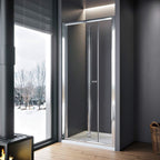 800mm Bi Fold Shower Door Inward Opening Space Saving Bathroom Enclosure