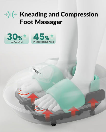 Shiatsu Foot Massager w Heat Deep Kneading Compression Vibration Fits Size 14