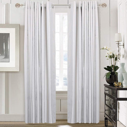 Curtain Rod Decorative Drapery Pole 84-120 Inch Weathered White Resin Finial