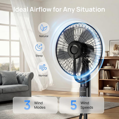 Misting Pedestal Fan 4L Tank Remote Oscillating Standing Cooling 5 Speed Patio