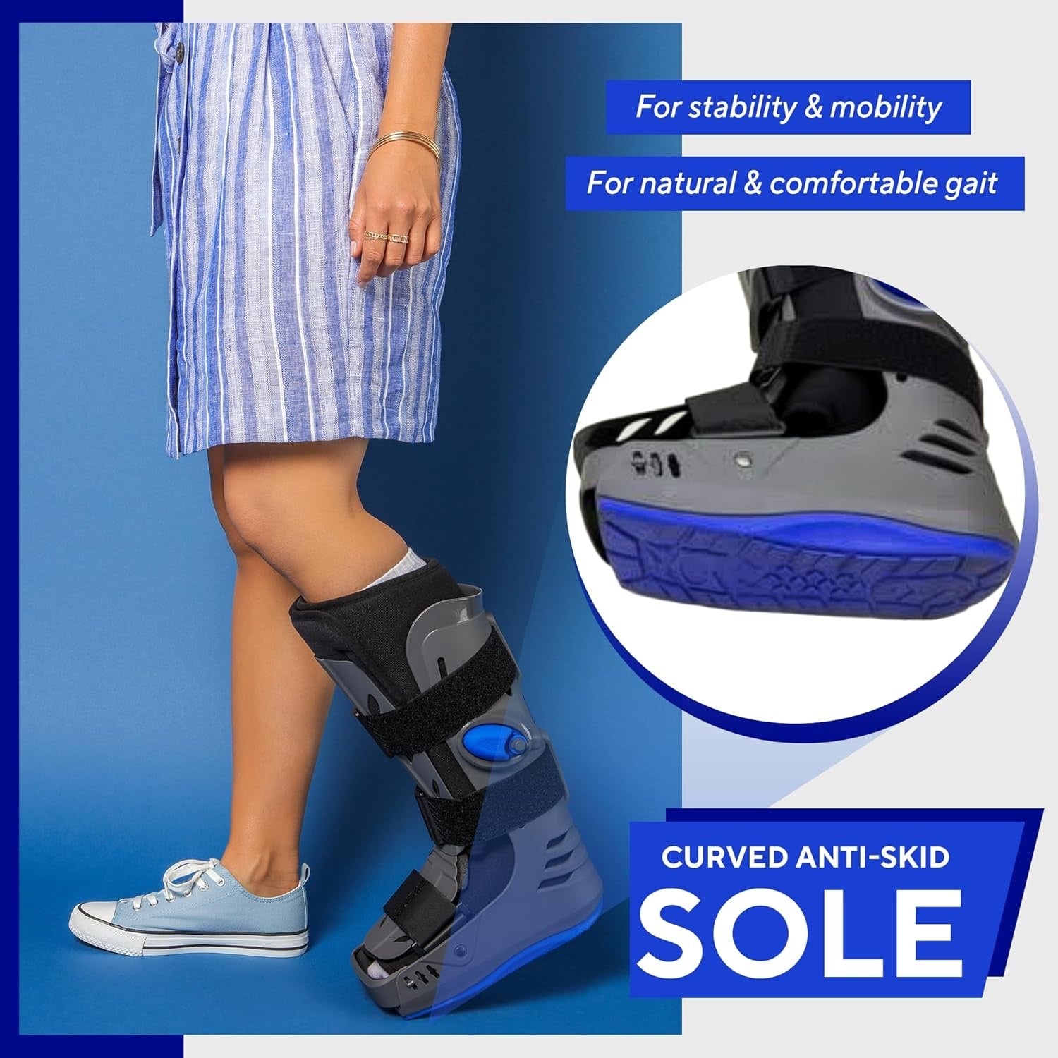 Air Walker Fracture Boot Pneumatic Ankle Foot Support Medical Walking Brace
